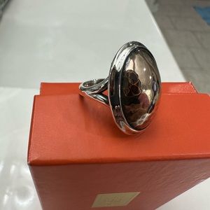 Retired Silver & Copper Hammered Copper Dome James Avery Ring Size 6 1/2